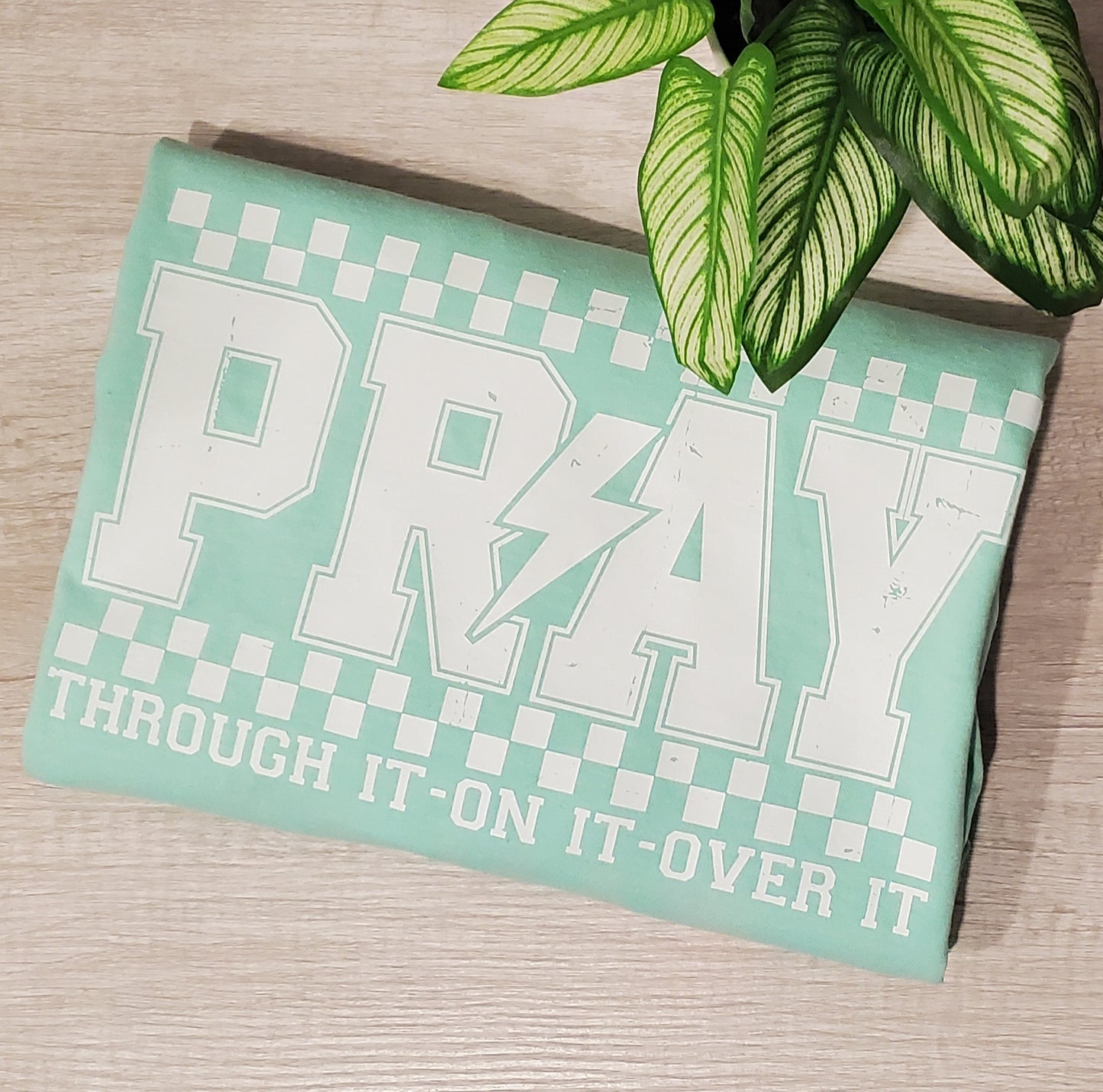 Checkered Pray…(White Print) - 2X