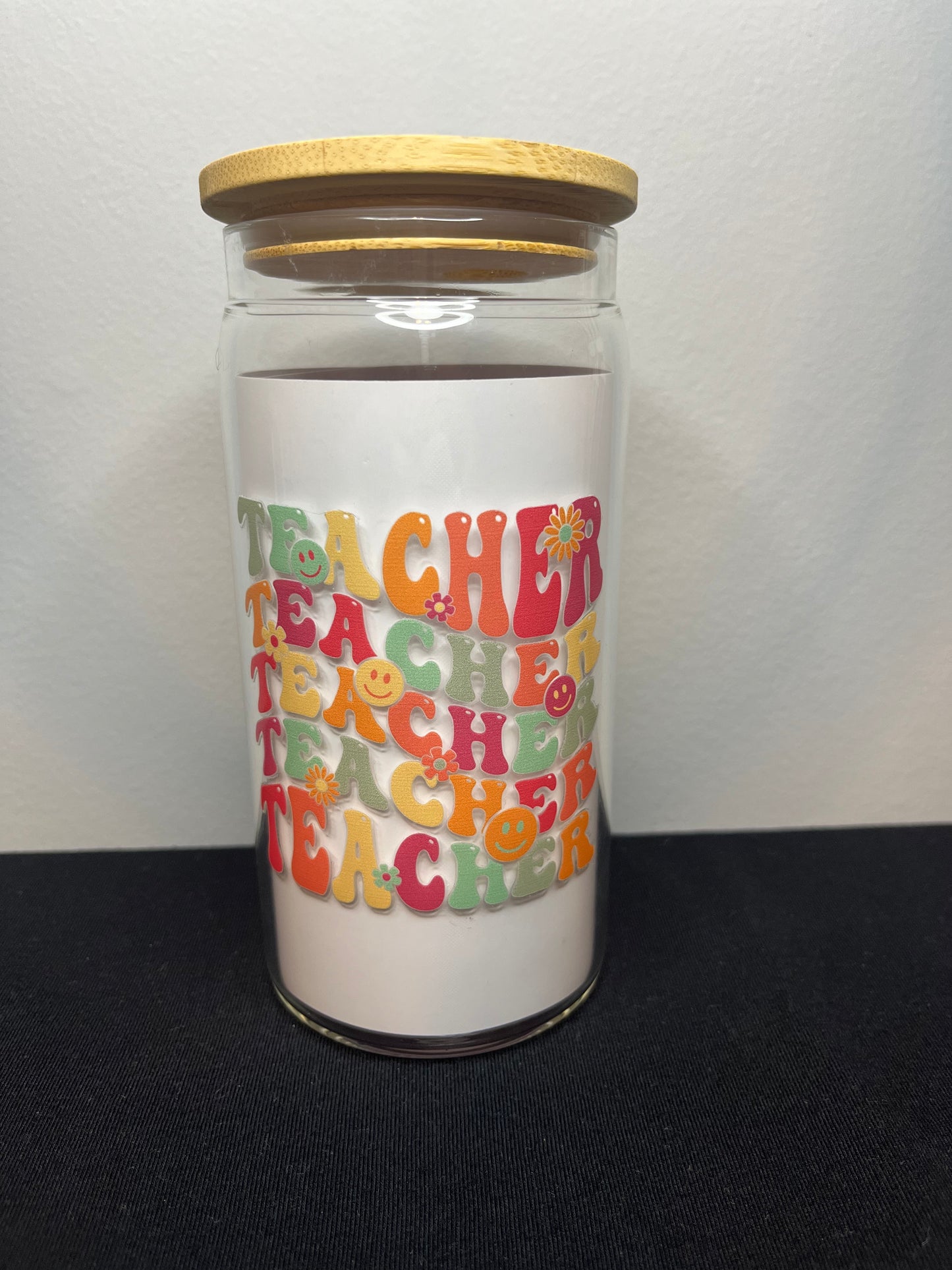 Teacher with Smileys and Flowers